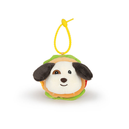 Cute Hamburger Dog Plush Pendant