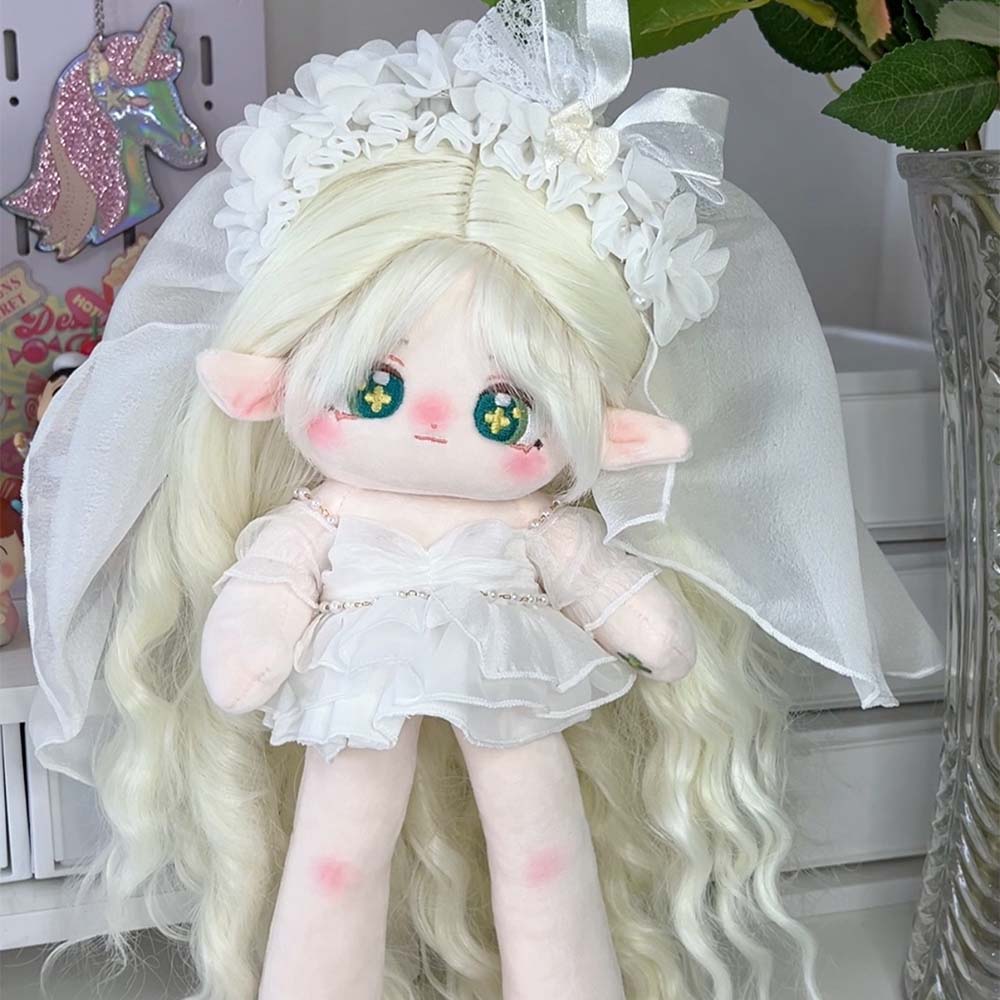 White Wedding Dress Long Legs Dress Up Doll